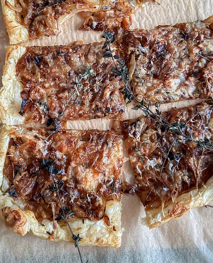 Caramelized Onion Tart with Gruyere