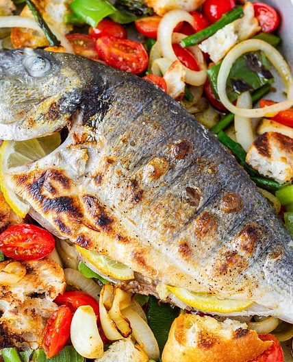 Grilled Whole Fish with Italian Bread Salad