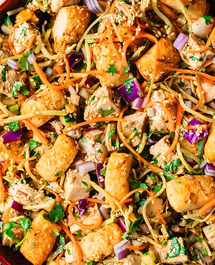 Sesame-Crouton Asian Chicken Salad