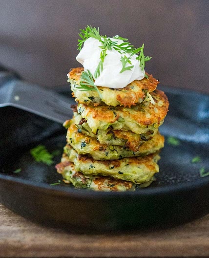 Zucchini Fritters Recipe with Feta