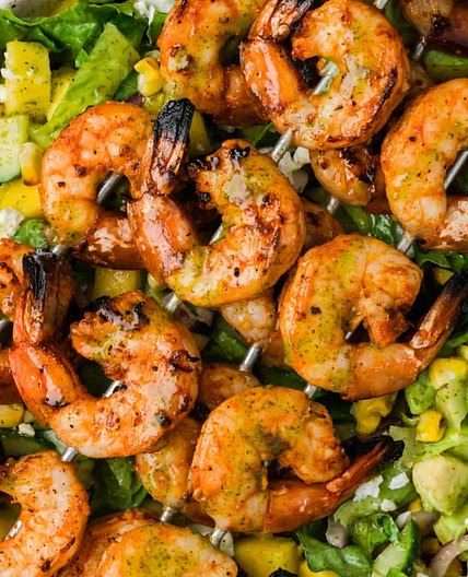 Grilled Shrimp Salad with Cilantro Lime Vinaigrette