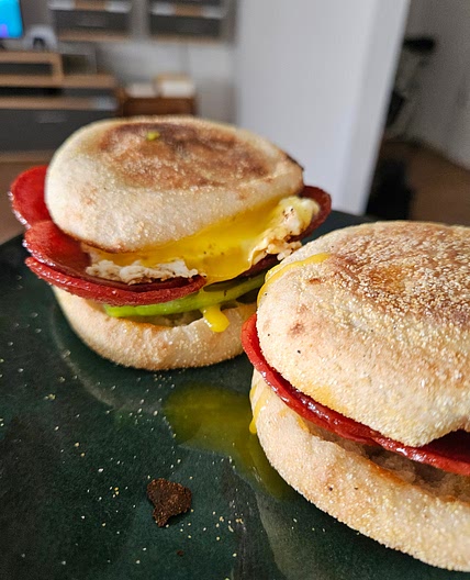 Istanbul-Inspired Sucuk & Runny Egg Muffin Sandwich