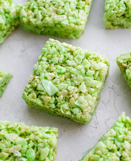 Pandan Coconut Rice Krispie Treats