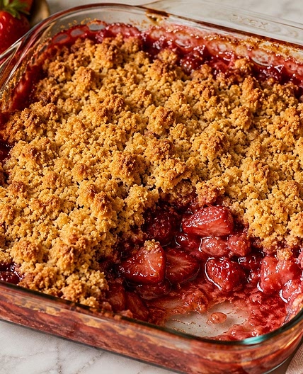 Strawberry Cornmeal Crisp