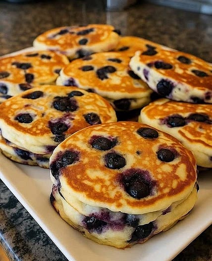 Eggless banana and blueberry pancake