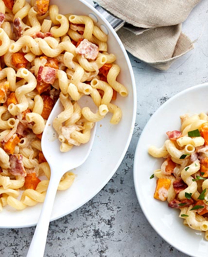 Creamy Bacon and Butternut Squash Pasta