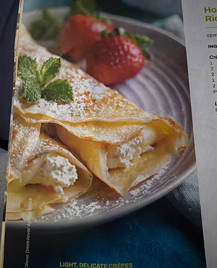 Homemade Lemon Ricotta Crêpes  Prep Time: 15 m