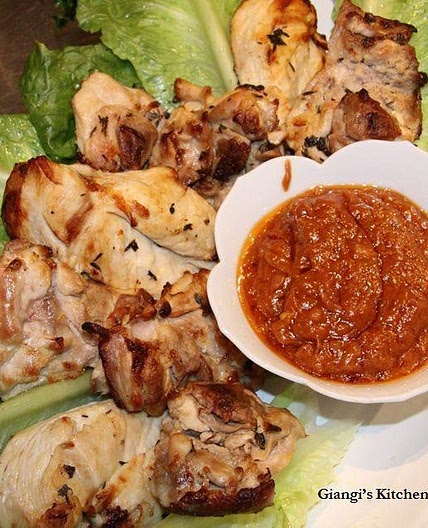Lemon Chicken with Satay Sauce