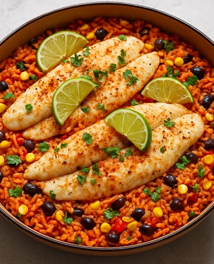 One-pot basa & Mexican-style rice