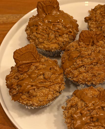 Vegane  Biscoff Streusel Lava Muffins