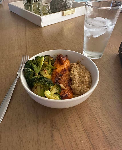 Salmon and creamy rice (one pan meal)