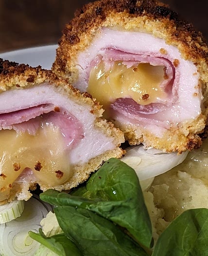 Kevin Dundon's chicken cordon bleu in an air fryer