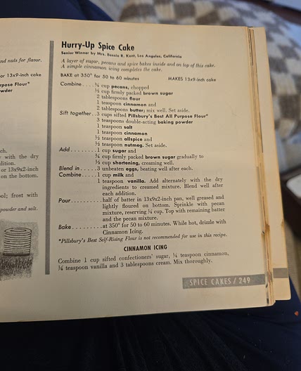 Vintage Hurry-Up Spice Cake