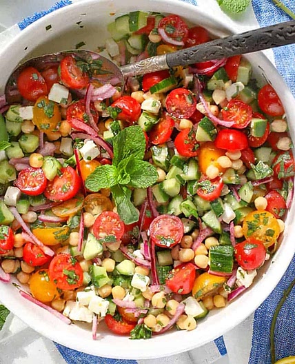 Mediterranean Chickpea Salad with Feta Recipe