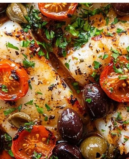 Mediterranean Baked Cod and Shrimp