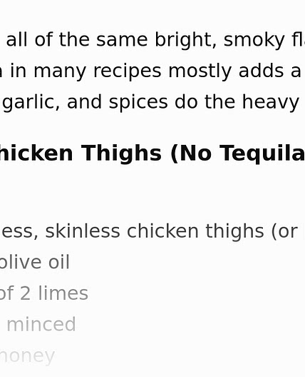 Zero Tequila, lime chicken