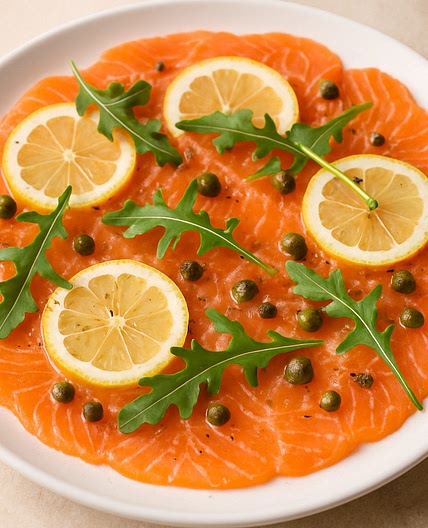 Carpaccio de salmón fresco