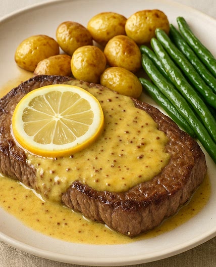 Filete de res a la mostaza y limón