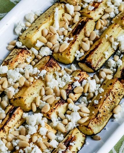 Air Fryer Zucchini (with Gorgonzola and Pine Nuts)