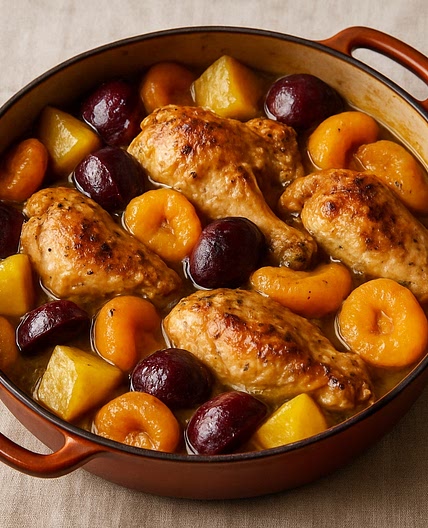 Cacerola de pollo frutal