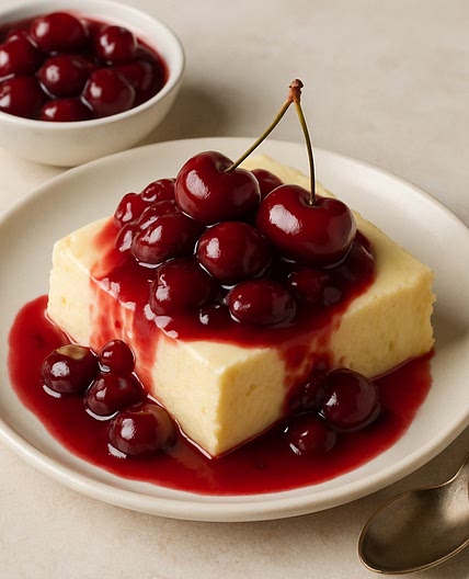 Postre de cereza al estilo italiano