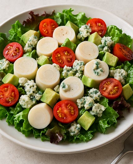 Ensalada de palmitos con roquefort