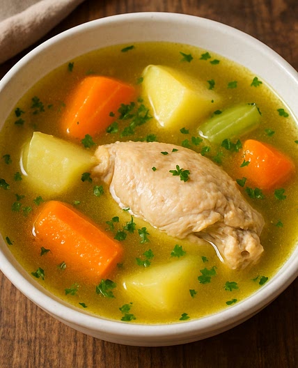 El caldo de pollo clásico