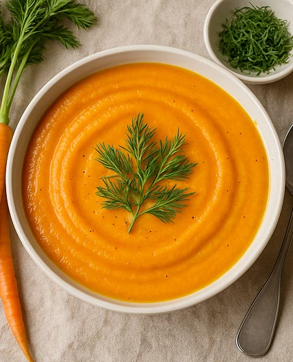 Crema de zanahoria y eneldo