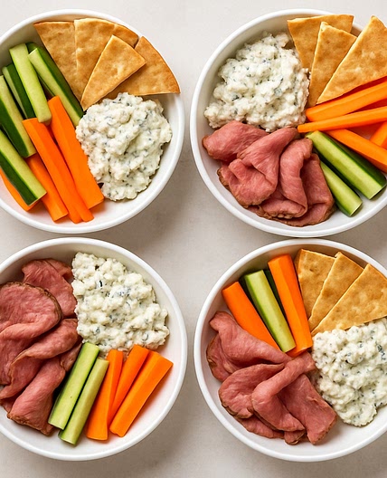 Cold Roast Beef & Blue Cheese Deconstructed Dip Bowls
