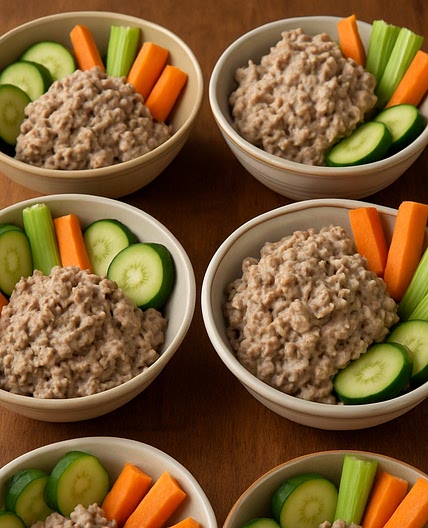 Cold Savory "Salisbury" Beef Spread Bowls