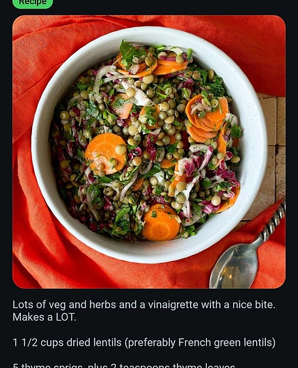 French Lentil Salad (NYT)