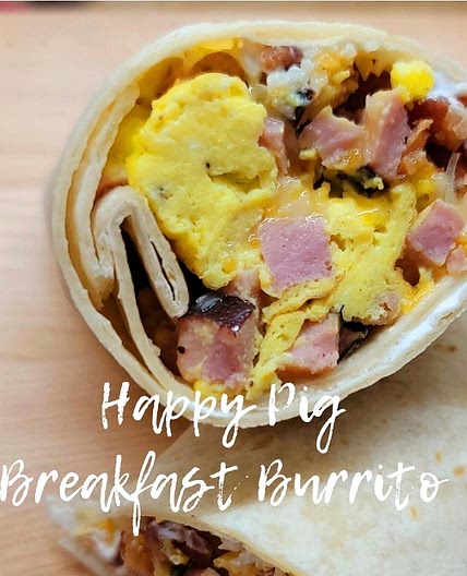Happy Pig Breakfast Egg Scramble Burrito