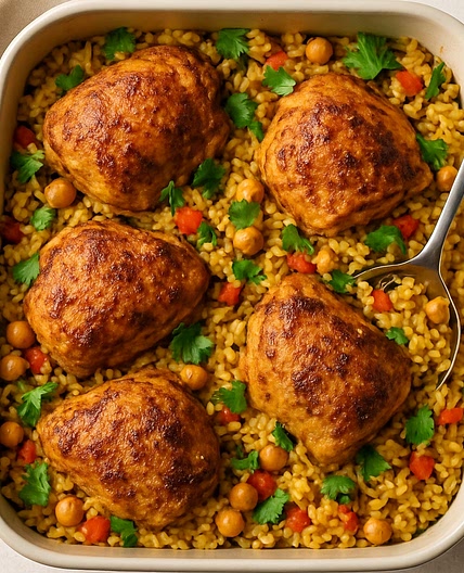 Moroccan-Spiced Chicken & Rice Bake
