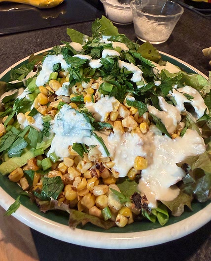Grilled Corn and Avocado Salad With Feta Dressing