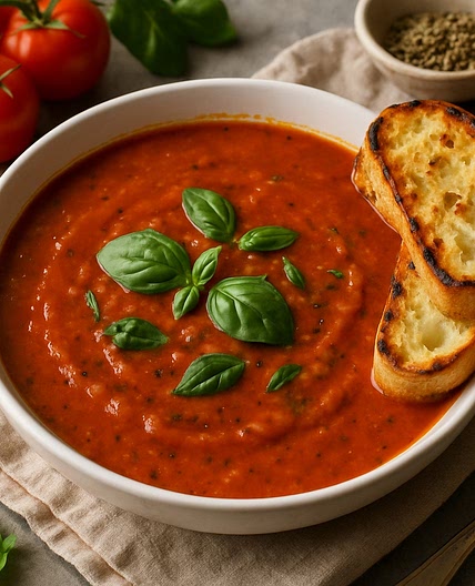 Sopa de jitomate a la italiana