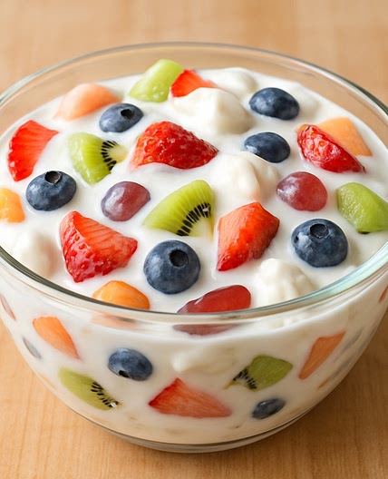 Frutas con crema