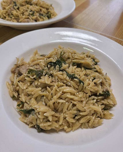 Creamy Lemon Herb Chicken & Kale Orzo