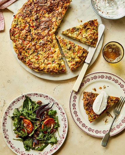 Courgette and feta ijeh (Arabic frittata)