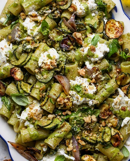 Roasted Zucchini Pasta Salad