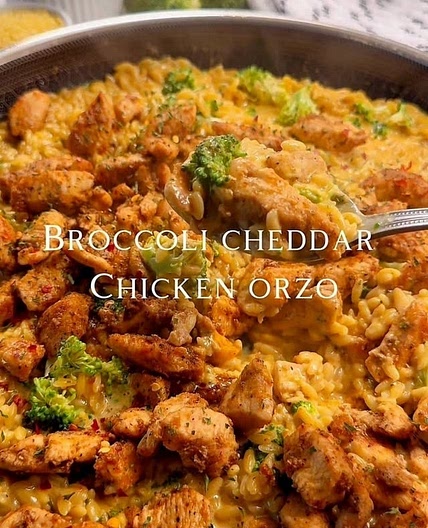 Cheesy Broccoli Chicken Orzo