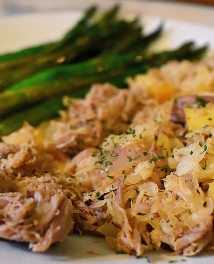 Pork, Apple, and Sauerkraut Skillet
