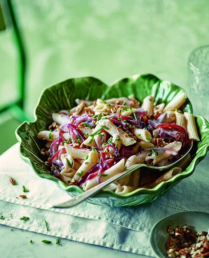 Penne Pasta with Red Onions and Goat's Cheese