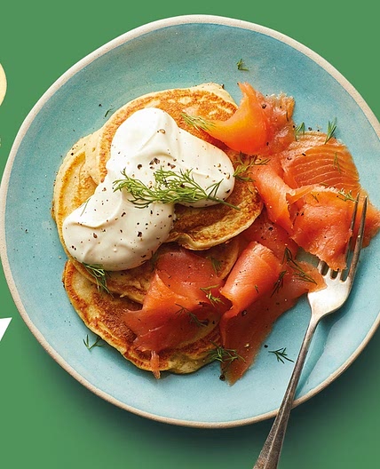 Smoked salmon and potato pancakes