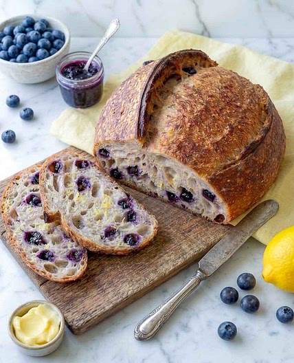 Lemon Blueberry Sourdough Bread