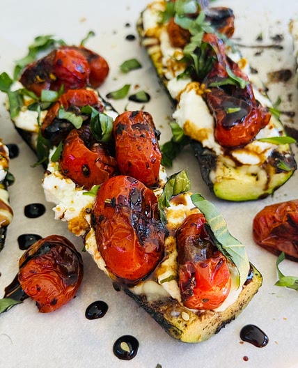 Blackstone Caprese Stuffed Zucchini