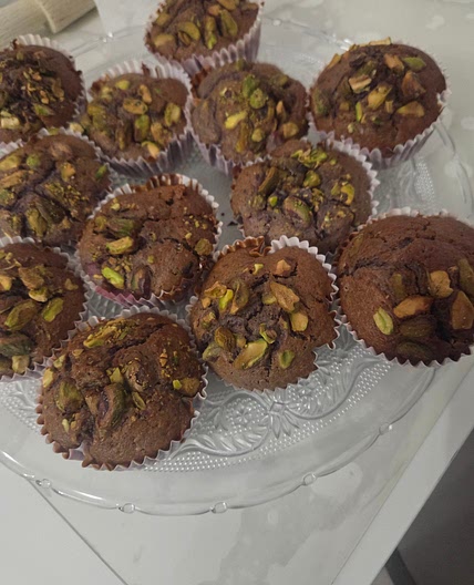 Muffin pistache et fruit rouge
