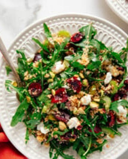 Cherry Salad with Arugula and Couscous