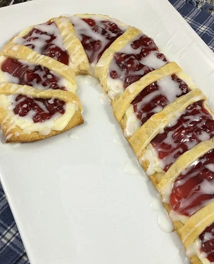 Candy Cane Cream Cheese Danish