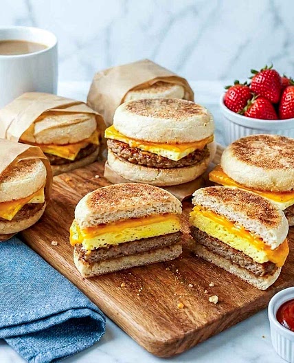 High-Protein Freezer Breakfast Sandwiches (33g)
