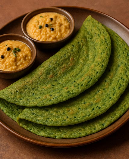 Spinach Moong Dal Dosa